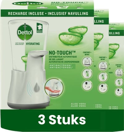 Dettol Foam Magic Automatische Zeepdispenser Starter + Aloë Vera Navulling - 200ml - Voordeelverpakking 3 stuks