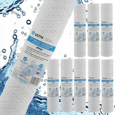 9x Waterfilter Patroon Touw 10" 50 Micron - Efficiënte Waterfiltratie
