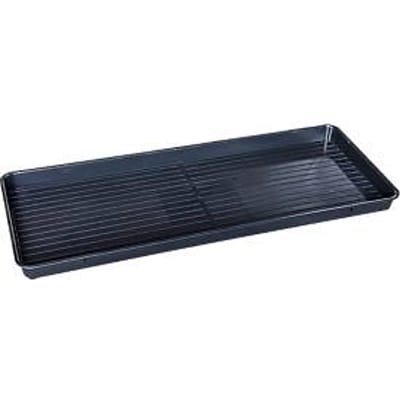 Lekbak voor kleine containers, volume 15 l, stapelbaar, B 400 x L 1000 x H 50 mm, polyetheen, zwart