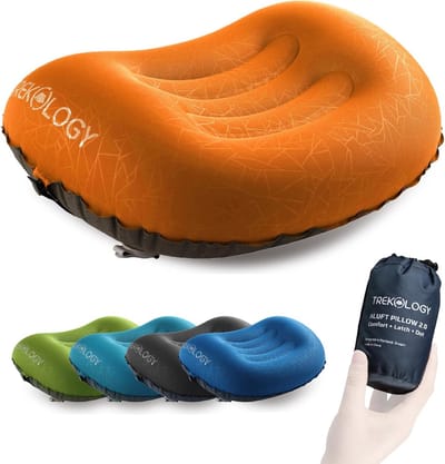 Ultralicht Opblaasbaar Kampeerkussen - Compact en Ergonomisch voor Neksteun