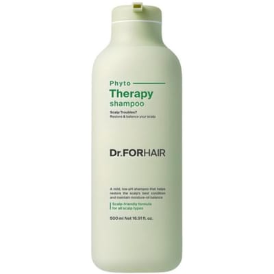 Shampoing Phyto Therapy Dr.FORHAIR 500ml Nettoyant Équilibrant à pH Bas pour Cuir Chevelu Sensible white