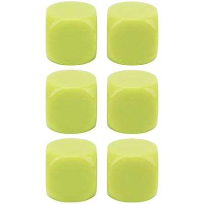 Ensemble de 6 Dés Géants Coins Arrondis Imperméables Résistants à l'Oxydation Surface Lisse Dés pour Bar Bricolage vert