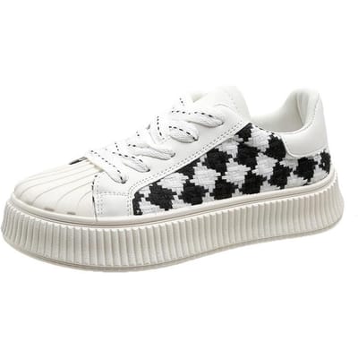 Canvas Schoenen Kinder Lente en Herfst Nieuw Retro Hong Kong Stijl Platform Veelzijdige Casual Schoenen 40 zwart