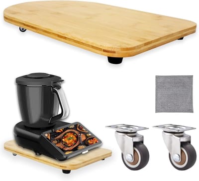Bamboe Sliding Board met 360° Wielen voor Eenvoudig Bewegen van Keukenapparatuur, Ideaal als Accessoire voor Thermomix en Voedselverwerking