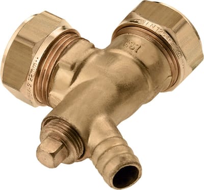 Bonfix messing knelknie met aftap 15mm