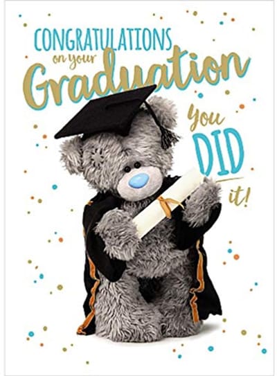 Gefeliciteerd met je afstuderen wenskaart met schattige teddybeer