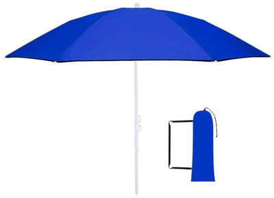 Strand parasol Vibe - D160 cm - blauw - opvouwbaar - verstelbare hoogte - met opbergtas