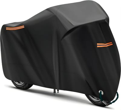 KAD® Motorhoes - Universele Motorhoes - Waterdicht & UV-bestendig - Premium Beschermhoes voor Motor & Scooter - Zwart - 29cm x 19cm x 4cm