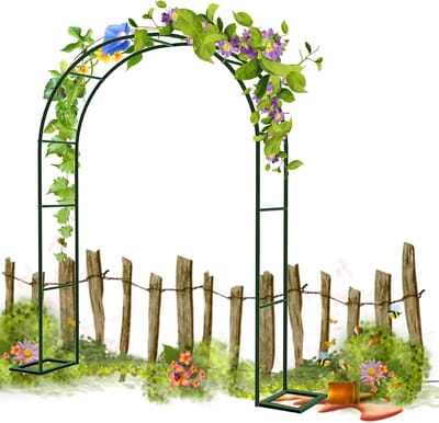 Tuinboog - Decoratieve boog - Planten ondersteunen - Stevig ijzeren frame - Diverse maten beschikbaar - Zwart