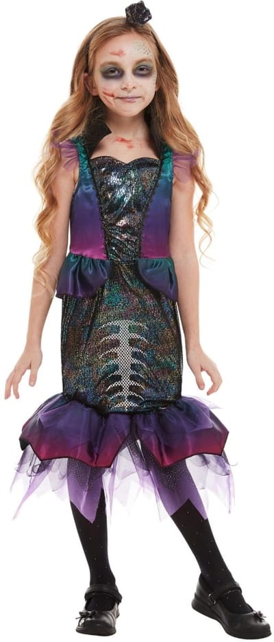 Smiffys - Dark Mermaid Kinder Kostuum - Kids tm 6 jaar - Paars