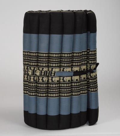 Fine Asianliving Thaise Mat Oprolbaar Matras 190x50x4.5cm Zwart Olifanten Meditatie Mat Matras