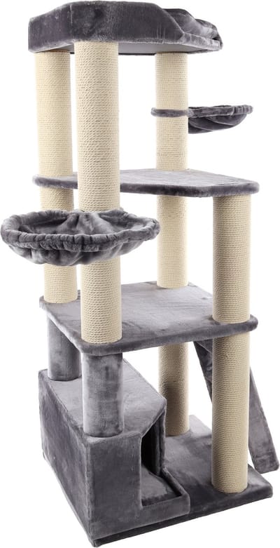 Flamingo Babel - Krabpaal Katten - Krabpaal Babel Grijs 140x55x150cm - 1st - 130078 - 1st