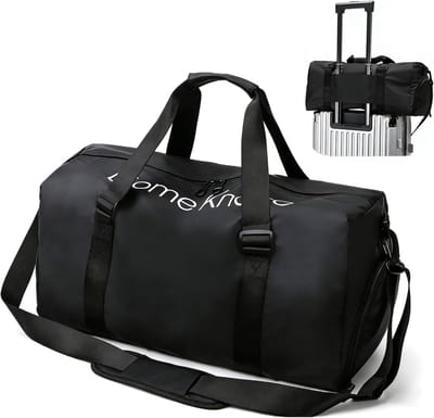 KZQ Grote Sporttas Voor Heren En Dames Waterdicht Met Apart Schoenenvak En Nat Zak - Weekender Bag Voor Fitness Reizen En Sport - Zwart