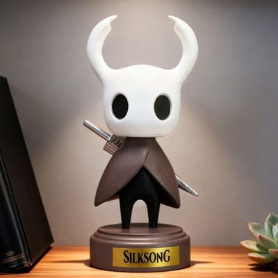Hollow Knight -12CM Petit Chevalier Modèle Anime Fait Main, Accessoires de Jeu, Châssis, Figurine de Collection, Statue Modèle PVC white