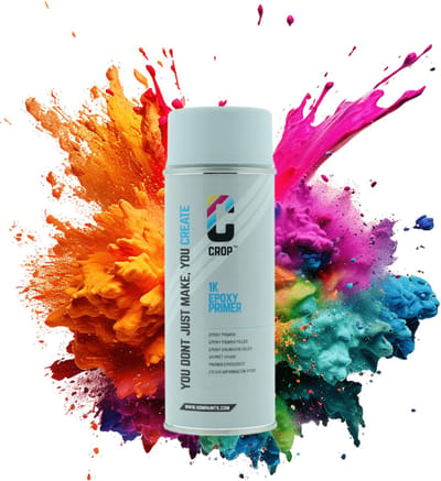 CROP Epoxy Primer Spuitbus - 400ml - Sneldrogende Anti-Roest Grondverf - Voor Metaal Staal Aluminium - Overspuitbaar