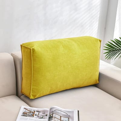 Leeskussen met Steun - Rugkussen Bed - Comfortabel Lezen - Premium Vulmiddel - 71x46x13cm - Geel