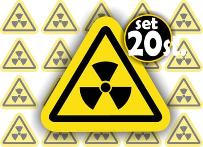 Jerma - Radioactive stoffen - ISO norm - Sticker - 25 st. - 5 cm breed - Weerbestendig - Zelfklevend