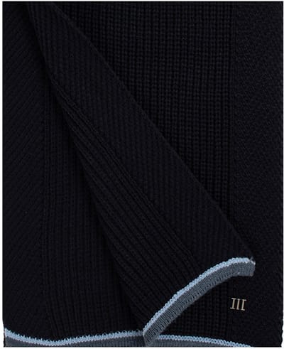 TRESANTI | FULSI | Gebreide sjaal met gekleurde boord | Navy