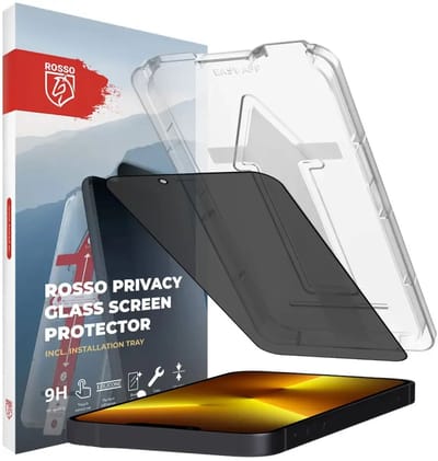 Rosso Privacy Screen Protector Geschikt voor Apple iPhone 14 Pro Max - 9H Gehard Glas - Met Installatietray - Case Friendly Tempered Glass - Anti Spy - Eenvoudige Installatie