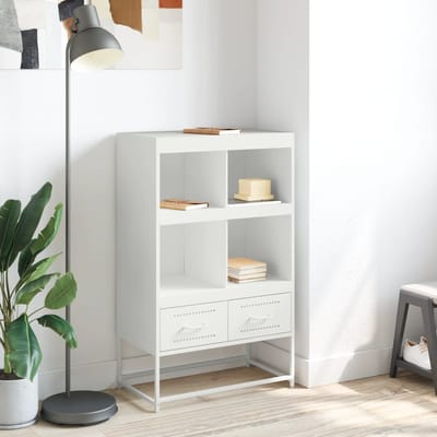 vidaXL - Hoge - kast - 68x39x111,5 - cm - staal - wit