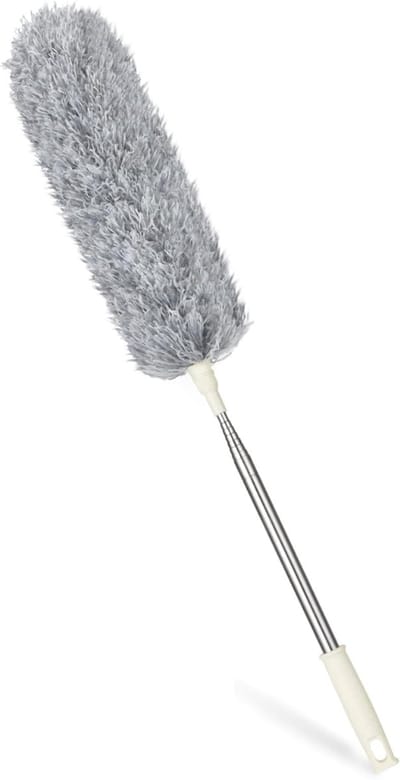 SNJY® Plumeau Uitschuifbaar - Plumeaus - Plumeau met Telescoopsteel - Tot 243 cm - Grijs