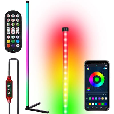 Neoglint Smart LED lampe d'angle RGB atmosphère lampadaire détachable coin lumière APP contrôle à distance blanc noir