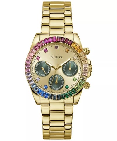 Guess Halo GW0690L4 Horloge - Staal - Goudkleurig - Ø 38 mm