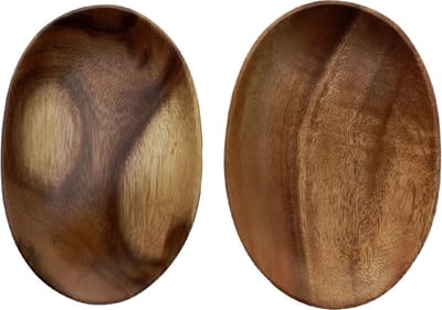 Floz Design houten gebaksbord - ovaal bordje - set van 2 - fairtrade
