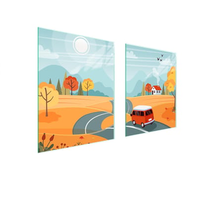 TMK ArtDeko Serie - Glazen Beschermplaat Voor Kookplaat - 85x52 cm - Met Stijlvolle Print