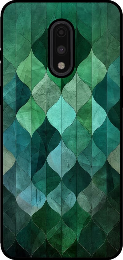 Smartphonica Telefoonhoesje Geschikt voor OnePlus 7 met groene bladeren opdruk - TPU backcover case green leaf design - Groen geschikt voor OnePlus 7