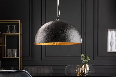 Elegante design hanglamp GLOW 50cm zwart goud hanglamp Lampenkap: glasvezel