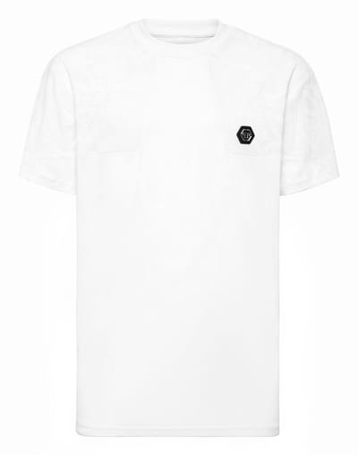 Round Neck T-Shirt Jacquard Crest Cut