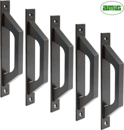 AMIG Deurgreep Schuifdeur – 198x25mm – Aluminium – Loftdeur - Mat Zwart - 5 Stuks