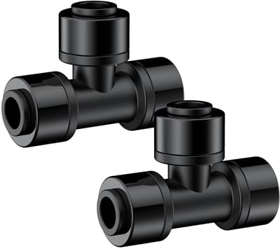 15 Stuks Steek-T-Stukken 6,35 mm voor Druppelirrigatie, Push-to-Connect T-Connectoren voor Slang en Sproeiers, Efficiënte Irrigatie Onderdelen