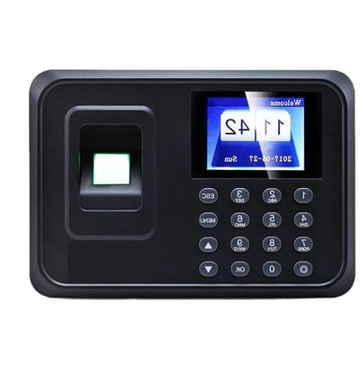 Aanwezigheidssysteem - Tijdklok recorder - Medewerkers registreren - Biometrische identificatie - 1000 gebruikers - Zwart