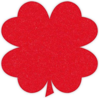 Klavertje vier vilt onderzetters - Rood - 6 stuks - 9,5 x 9,5 cm - Tafeldecoratie - Glas onderzetter - Cadeau - Woondecoratie - Woonkamer - Tafelbescherming - Onderzetters Voor Glazen - Keukenbenodigdheden - Woonaccessoires - Tafelaccessoires