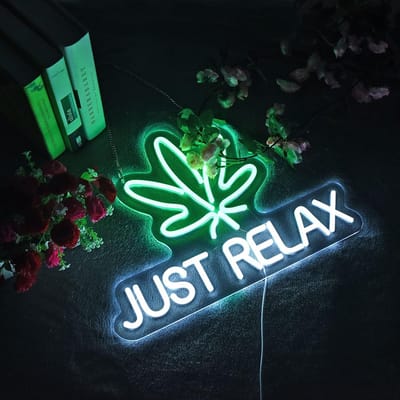 LED Neon Wandlamp 'Just Relax' - Sfeerverlichting voor Slaapkamer, Speelkamer en Feest
