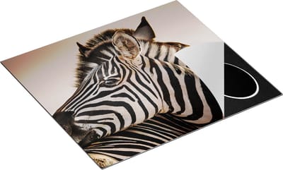 Chefcare Inductie Beschermer Twee Knuffelende Zebra's - 60x50 cm - Afdekplaat Inductie - Kookplaat Beschermer - Inductie Mat