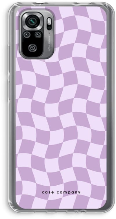 Case Company® - Hoesje geschikt voor Xiaomi Redmi Note 10S hoesje - Grid Paars - Soft Cover Telefoonhoesje - Bescherming aan alle Kanten en Schermrand