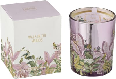 J-Line geurkaars Walk In The Woods - Mimosa & Rose - glas - roze - large - 55U