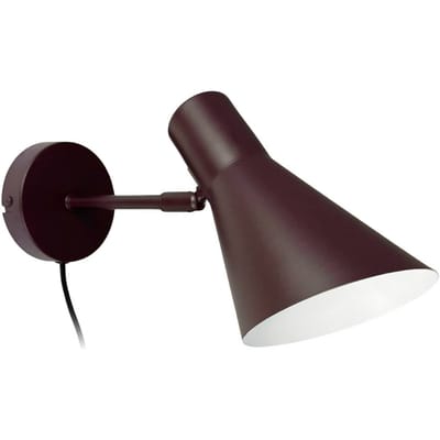 Dyberg Larsen wandlamp DL12, bruin, kabel, E27, metaal