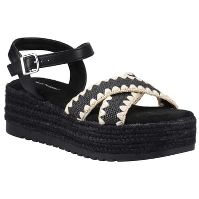 Hush Puppies Jemma Espadrille Polyurethaan Dames Zwarte Sandalen