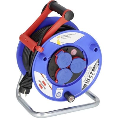 Brennenstuhl Garant IP44 kabelhaspel voor commerciele en bouGarant IP44 commerciele/bouwplaats-kabelhaspel voor gebruik op bouwplaatsen en permanent buitengebruik (25m kabel in zwart, gemaakt van speciale kunststof, Made in Germany)