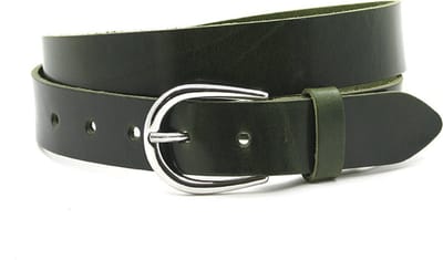 Dames riem groen - Basic leren riem 3,5cm met zilverkleurige gesp - Leer - Basic riem - Basic - Maat 85
