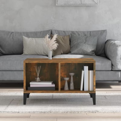 vidaXL - Salontafel - 60x50x36,5 - cm - bewerkt - hout - gerookt - eikenkleurig