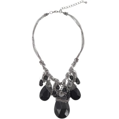 Behave – Ketting vintage antiek zilverkleur – 46 cm met hanger en gevlochten schakel