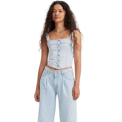 Levis Dames Drea Cool Poole 2 geweven tanktop (Lichtblauw)