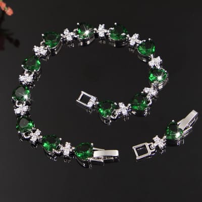 Lichte Luxe Zirkoon Ingezette Hart Armband Sieraden Populaire Hartvormige Niet Verkleurende Modieuze Armband black