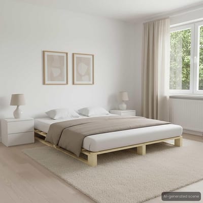 Robuust Houten Pallet Bedframe 140x200 cm Grenenhout Slaapmeubel