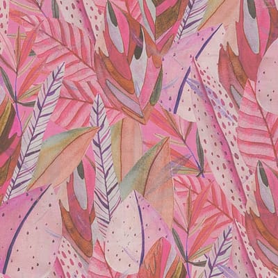 Natuur behang Profhome 782203-GU vliesbehang hardvinyl warmdruk in reliëf glad met bloemmotief mat pink paars paarsblauw roze 5,33 m2
